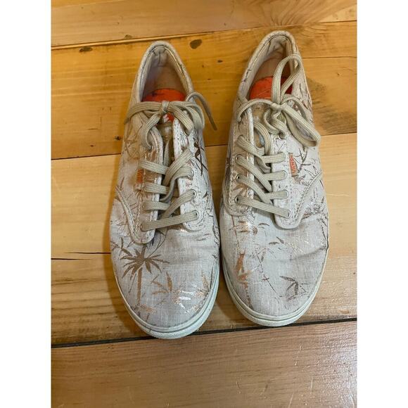 VANS Off The Wall Golden Metallic Palm Tree Sneakers - Size 10. womens - Picture 2 of 5